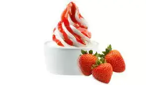 Al Baik ice cream with strawberry syrup